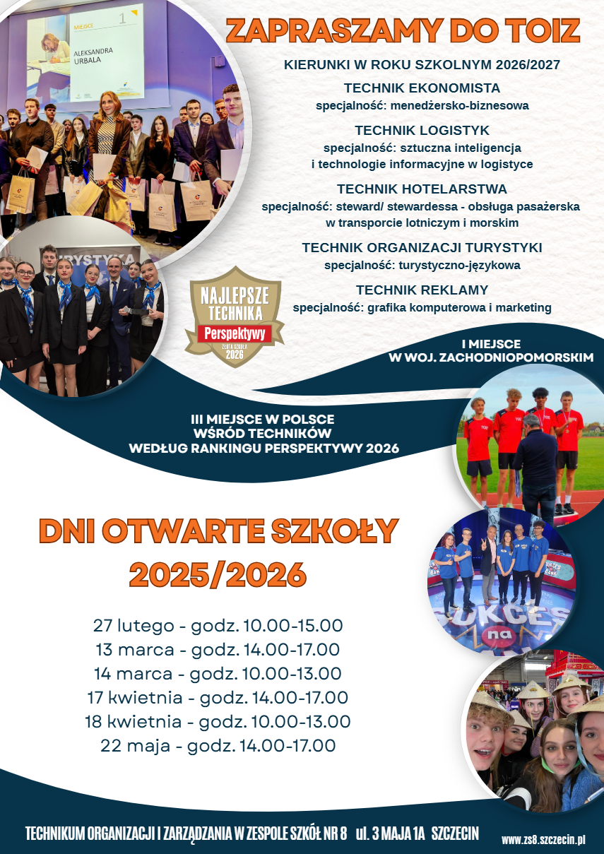 Dni otwarte Technikum Organizacji i Zarządzania w Zespole Szkół nr 8