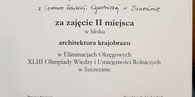 II miejsce w OWiUR - architektura krajobrazu
