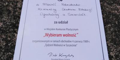 Miejski Konkurs Plastyczny "Wybieram wolność"