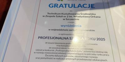 ZS 2 Profesjonalna Szkoła Roku z energetyki odnawialnej